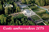 Visuel recto de la carte ambassadeur permettant d'avoir un accès illimité aux jardins du château de Canon